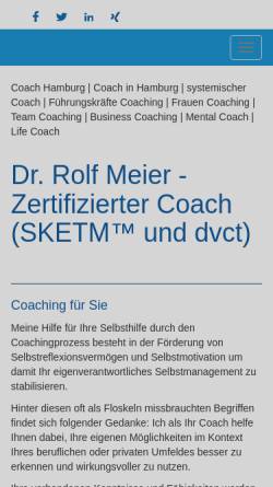 Vorschau der mobilen Webseite www.drmeier-coaching.de, Die Coaches - Dr. Rolf Meier