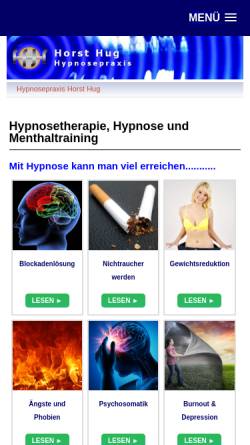 Vorschau der mobilen Webseite www.hypnosepraxis-hug.de, Horst Hug Verkaufskonzept