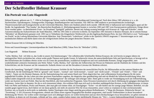Vorschau von www.hagestedt.de, Helmut Krausser