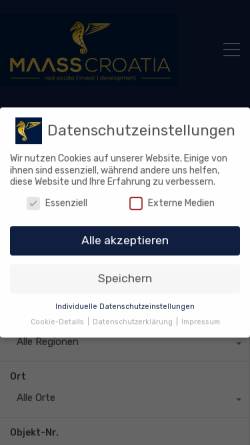 Vorschau der mobilen Webseite www.dalmatien-immobilien.de, Dalmatien - Immobilien, (D)81541 München