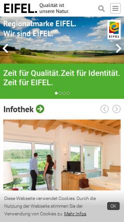 Vorschau der mobilen Webseite www.regionalmarke-eifel.de, Regionalmarke Eifel