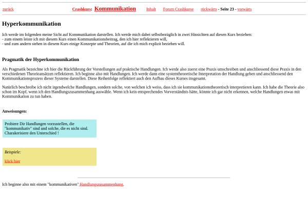 Vorschau von www.hyperkommunikation.ch, Hyperbibliothek: Crashkurs Kommunikation