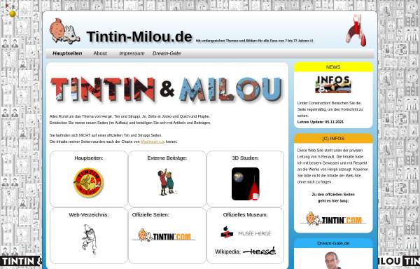 Vorschau von www.tintin-milou.de, Tintin & Milou