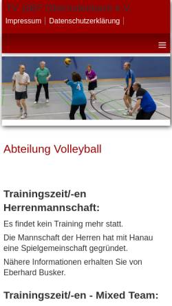 Vorschau der mobilen Webseite turnverein-oberrodenbach.de, TV Oberrodenbach Volleyball