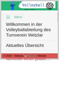 Vorschau der mobilen Webseite www.wetzlar-volley.de, TV Wetzlar 1847 e.V.