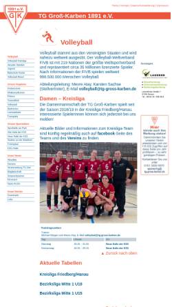 Vorschau der mobilen Webseite www.tg-gross-karben.de, Volleyballabteilung der TG Gross-Karben 1891 e.V.