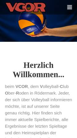 Vorschau der mobilen Webseite vcor.de, Volleyball-Club Ober-Roden e.V.