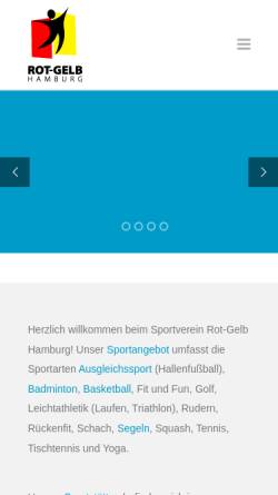 Vorschau der mobilen Webseite www.sv-rot-gelb.de, Segelsparte Sportverein Rot-Gelb