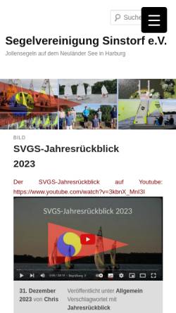 Vorschau der mobilen Webseite svgs-hamburg.de, Segelvereinigung Sinstorf e.V.