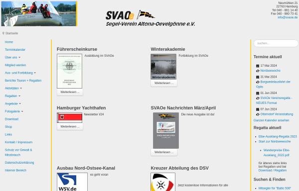 Vorschau von www.svaoe.de, Segler-Vereinigung Altona-Oevelgönne e.V.