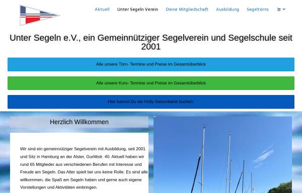 Vorschau von www.untersegeln.de, Unter Segeln e.V.