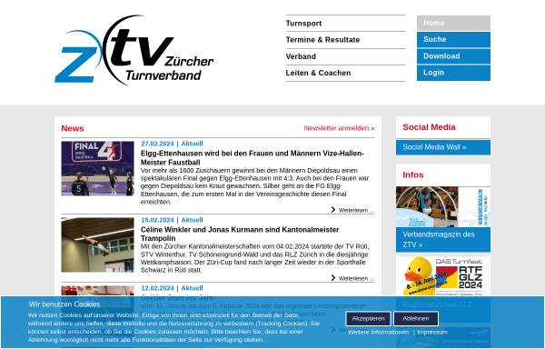 Vorschau von www.ztv.ch, Zürcher Turnverband