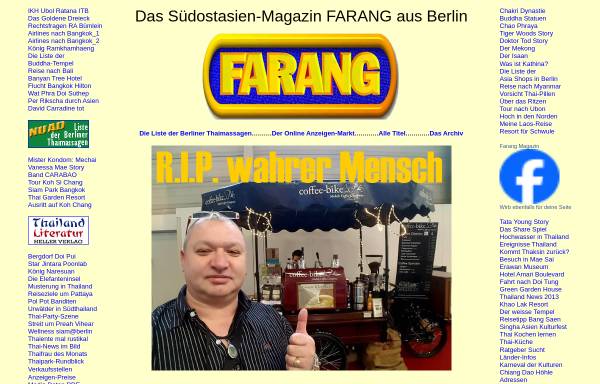 Vorschau von www.farang.de, Farang - Südostasien-Magazin