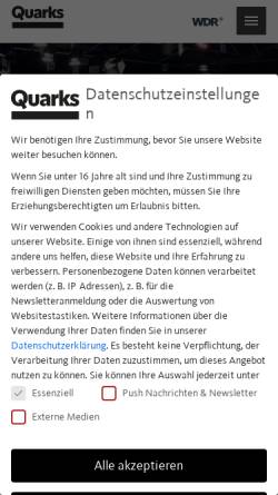 Vorschau der mobilen Webseite www.wdr.de, Quarks & Co - Mondrätsel