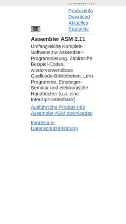 Vorschau der mobilen Webseite assembler86.de, Assembler ASM