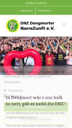 Vorschau der mobilen Webseite www.narrezunft.de, Dengmerter Narrezunft e.V. St. Ingbert