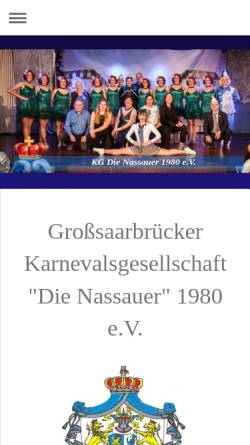 Vorschau der mobilen Webseite www.dienassauer.com, Karnevalsgesellschaft Die Nassauer Saarbrücken e.V.