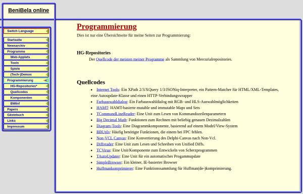 Vorschau von www.benibela.de, BeniBela online: Programmierung