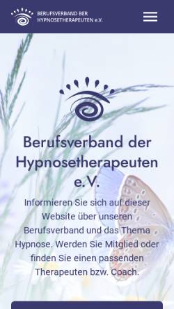 Vorschau der mobilen Webseite www.hypnoseverband.com, Berufsverband Deutscher Hypnosetherapeuten e.V.