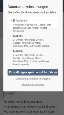 Vorschau der mobilen Webseite www.hypnose-kikh.de, Klingenberger Institut für Klinische Hypnose