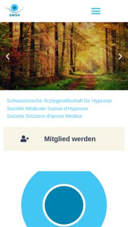 Vorschau der mobilen Webseite smsh.ch, Schweizerische Ärztegesellschaft für Hypnose