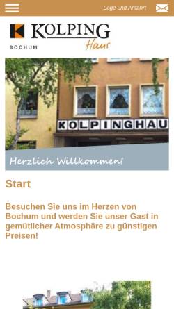 Vorschau der mobilen Webseite www.kolpinghaus-bochum.de, Kolpinghaus Bochum