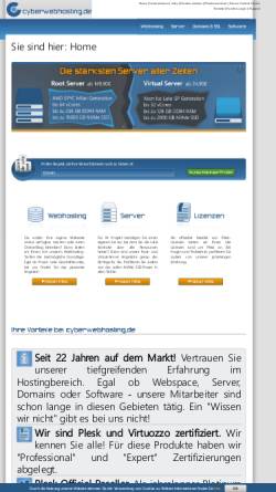 Vorschau der mobilen Webseite www.cyberwebhosting.de, Cyberwebhosting