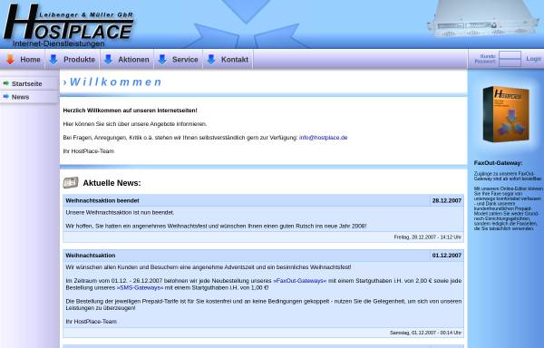 Vorschau von www.hostplace.de, HostPlace Internet-Dienstleistungen Leibenger & Müller GbR