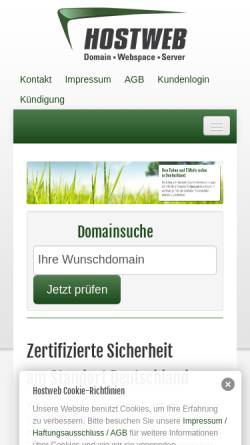 Vorschau der mobilen Webseite www.hostweb.de, Hostserver GmbH