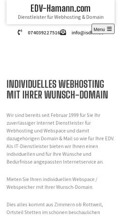 Vorschau der mobilen Webseite www.isdh.de, Internet Service Dienst Hamann