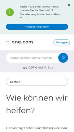 Vorschau der mobilen Webseite www.one.com, One.com