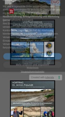 Vorschau der mobilen Webseite vulkane.de, Deutsche Vulkanologische Gesellschaft e.V. Mendig
