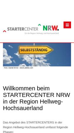 Vorschau der mobilen Webseite www.startercenter-hellweg.de, Startercenter Hellweg-Hochsauerland
