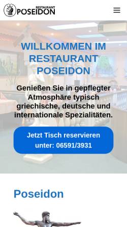 Vorschau der mobilen Webseite www.poseidon-gerolstein.com, Restaurant Poseidon