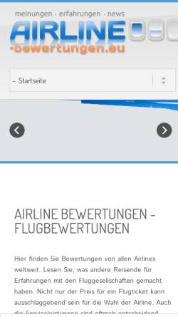 Vorschau der mobilen Webseite www.airline-bewertungen.eu, Airline-Bewertungen.eu