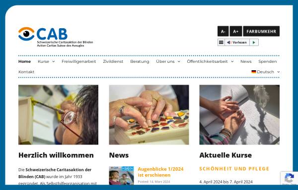Vorschau von www.cab-org.ch, Blindenbibliothek der CAB in Landschlacht