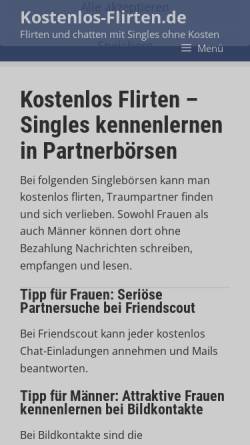 Vorschau der mobilen Webseite www.kostenlose-singleboersen.de, Kostenlose Singlebörsen