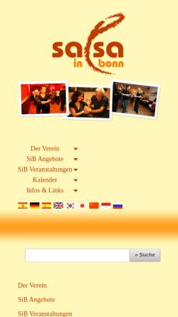 Vorschau der mobilen Webseite www.salsainbonn.de, Salsa In Bonn e.V.