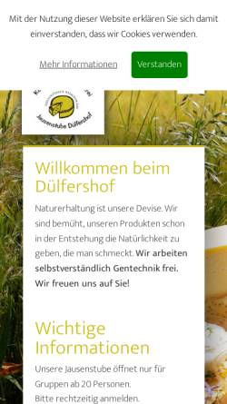 Vorschau der mobilen Webseite www.duelfershof.de, Dülfershof, Gudrun Schade