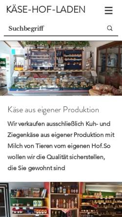 Vorschau der mobilen Webseite www.kaesehofladen.de, Käse-Hof-Laden, Claudia Berkhout