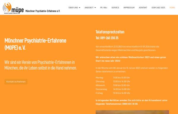 Vorschau von muepe.org, Münchner Psychiatrie-Erfahrene (MüPE) e.V.