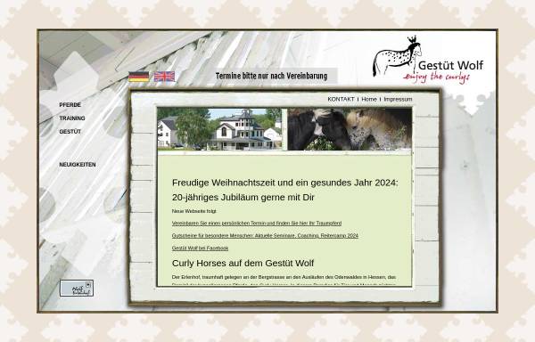 Vorschau von www.gestuet-wolf.de, Gestüt Wolf