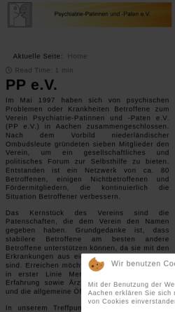 Vorschau der mobilen Webseite www.ppev.de, Psychiatrie Patinnen und Paten e.V.