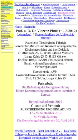 Vorschau der mobilen Webseite ivv7srv15.uni-muenster.de, Internet-Links zur Kirchengeschichte