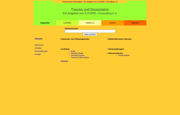Vorschau von www.dissoc.de, Trauma und Dissoziation