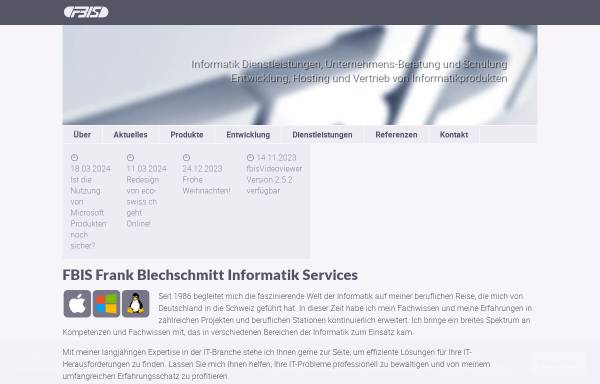 Vorschau von fbis.ch, FBIS Frank Blechschmitt Informatik Services