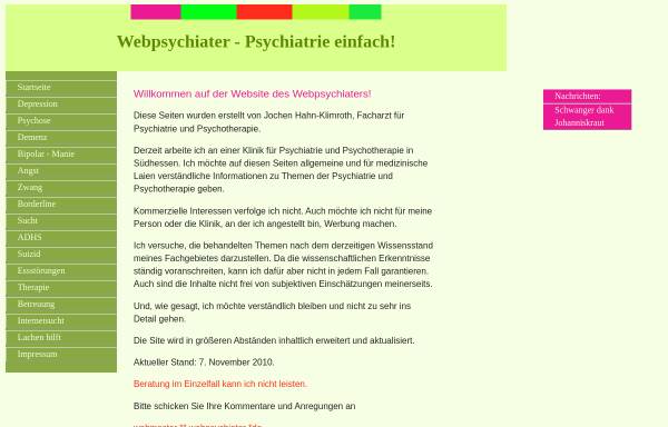 Vorschau von www.webpsychiater.de, Webpsychiater