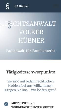 Vorschau der mobilen Webseite www.ra-volker-huebner.de, Fachanwalt für Familienrecht, Volker Hübner