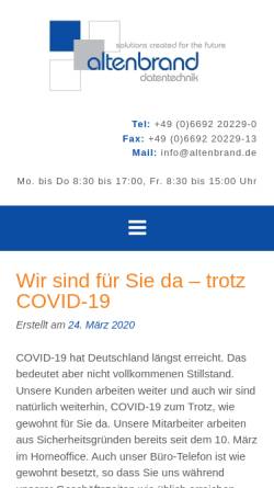 Vorschau der mobilen Webseite altenbrand.de, Altenbrand Datentechnik GmbH