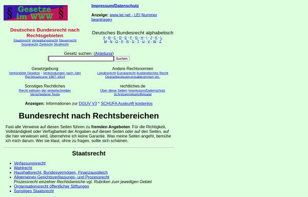 Vorschau von www.rechtliches.de, Gesetze im World Wide Web